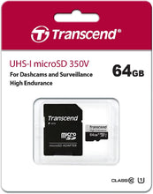 Load image into Gallery viewer, Transcend Micro SD USD350V High Endurance U3 UHS-I Memory Card 64GB 128GB 256GB 512GB
